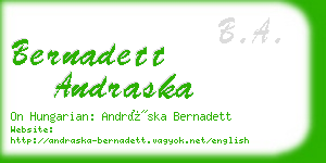 bernadett andraska business card